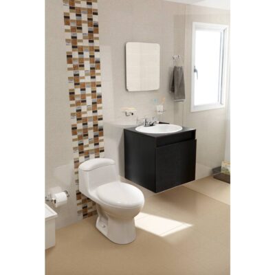 Combo Smart RD: Sanitario con taza redonda, mueble elevado con lavamanos, grifería y accesorios