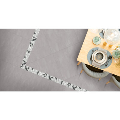 Cenefa Piso Pared Deka Gris Cara Única 9.62X55