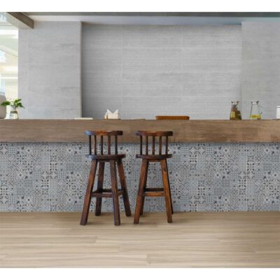 Base Decorada Piso Pared Tejada Gris Cara Única 29X58
