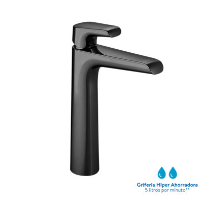 Grifería para Lavamanos Monocontrol Cascade Alta Mate Black Antimicrobiano