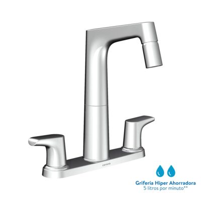 Grifería Lavaplatos 8 pulgadas Sobreponer Cascade Cromo