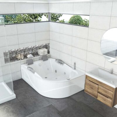 Hidromasaje honolulu izquierda 181x123 blanco con mantenedor de temperatura 1.5 kw/h