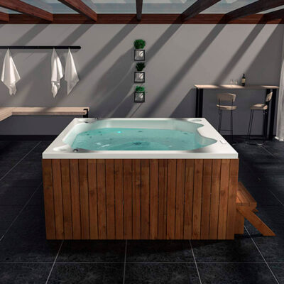 Hidromasaje spa santorini 180x180 blanco
