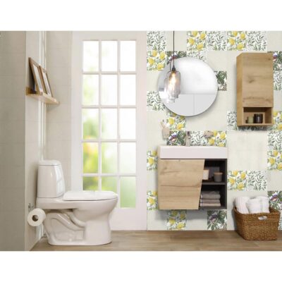 Cuadrado Pared Garden Hojas Multicolor Cara Única 20.5X20.5