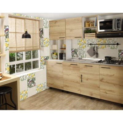 Cuadrado Pared Garden Limones Multicolor Cara Única 20.5X20.5
