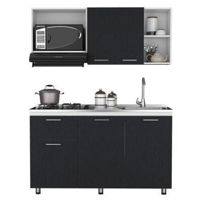Cocina Creta 1.50 Derecha con Griferia y Canastilla